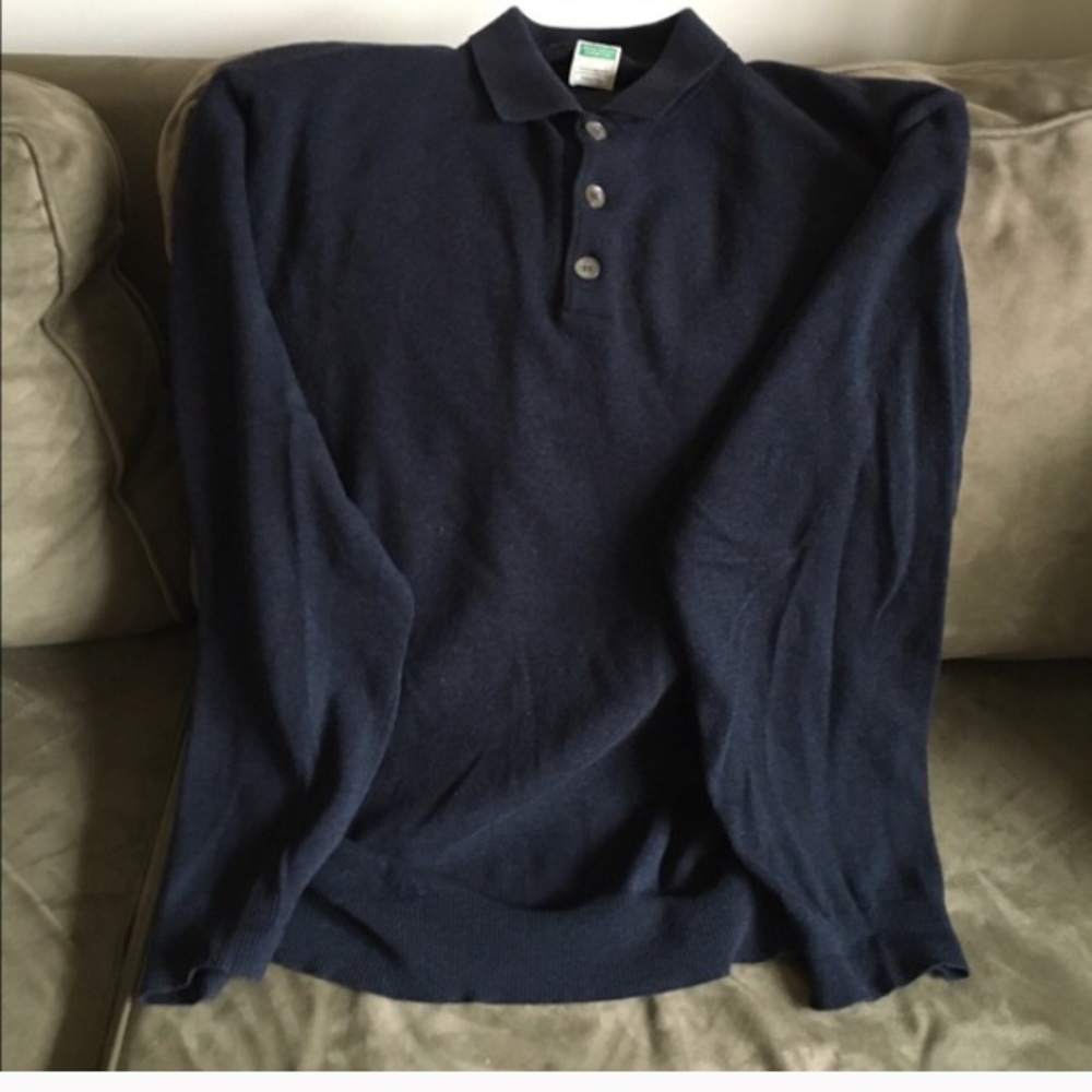 Made in Italy 100% lambswool sweater in navy blue